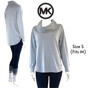 Michael Kors Cowl-Neck Heather Gray Knit Sweater/Sweatshirt - Size S
